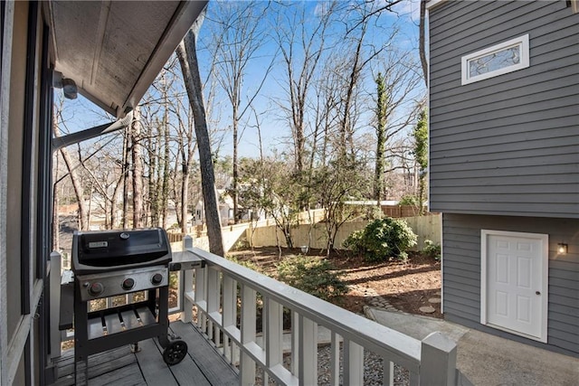 balcony with area for grilling