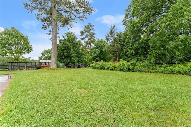 view of yard featuring fence