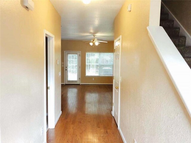 301 Brookview Dr, Riverdale, GA 30274 - corridor featuring hardwood / wood-style flooring and stairs