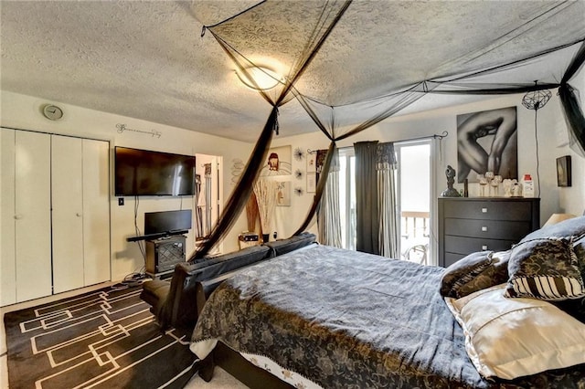 bedroom with a textured ceiling