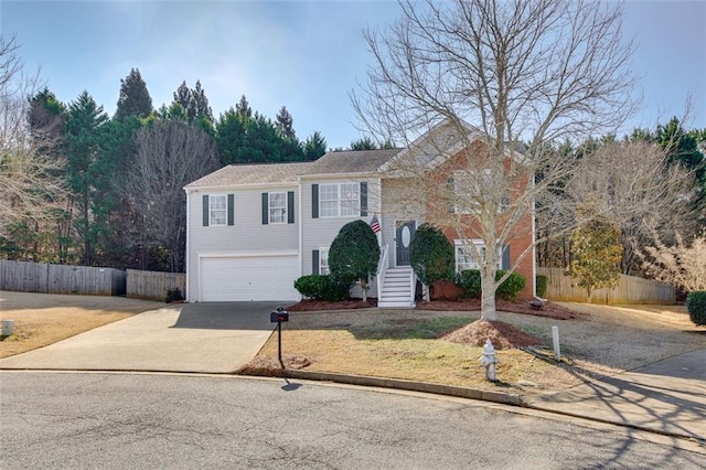 view of front of property featuring a garage