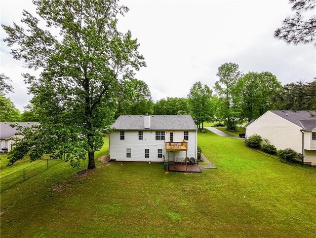 1444 Elliotts Ln, Auburn, GA 30011 - back of house featuring a wooden deck
