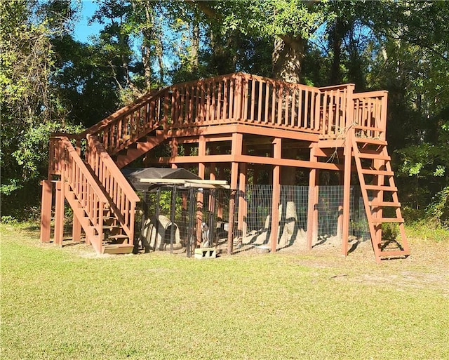 view of play area featuring a lawn