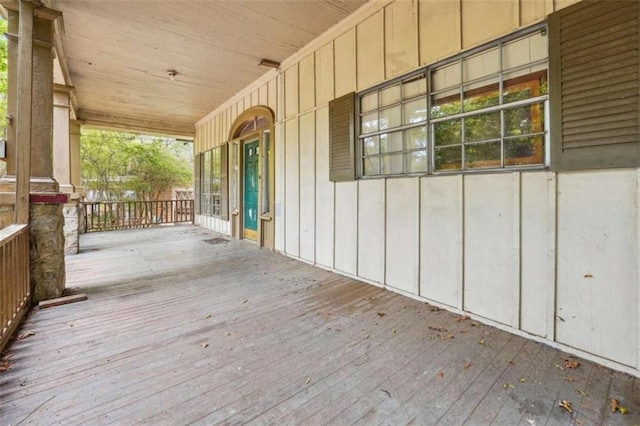 deck with covered porch