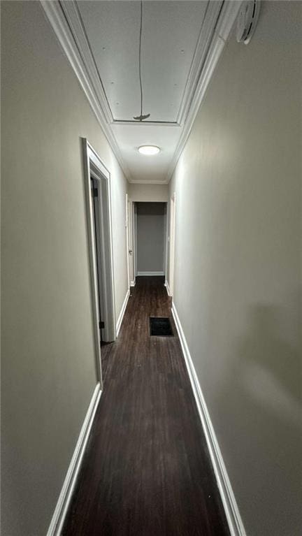 15 Harlan Rd, Atlanta, GA 30311 - hallway featuring attic access, wood finished floors, baseboards, and crown molding