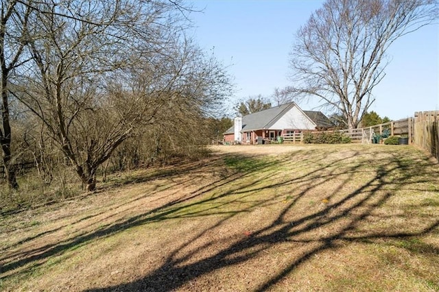 view of yard featuring fence