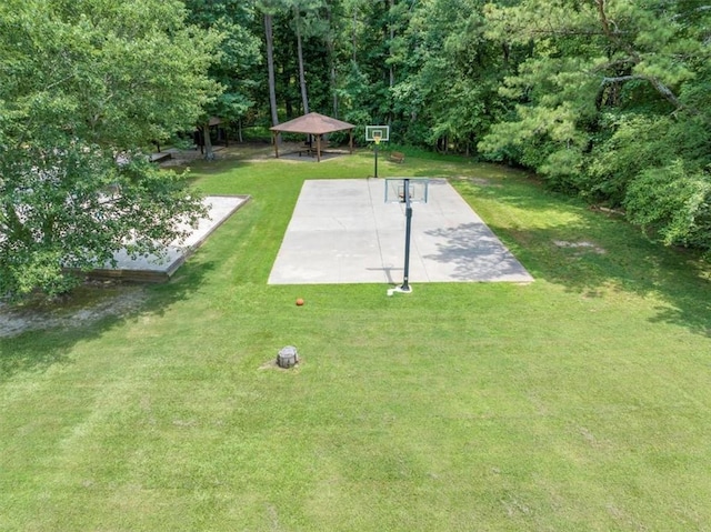 10535 Willow Meadow Cir, Alpharetta, GA 30022 - view of grassy yard with a gazebo and basketball court