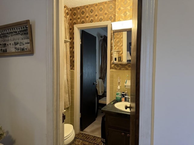 bathroom with toilet and vanity