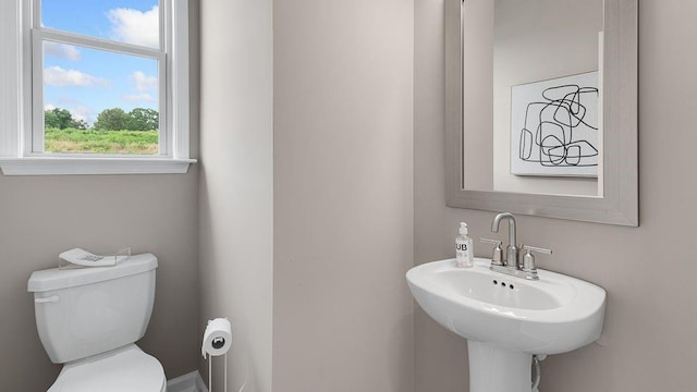 bathroom featuring toilet and a sink
