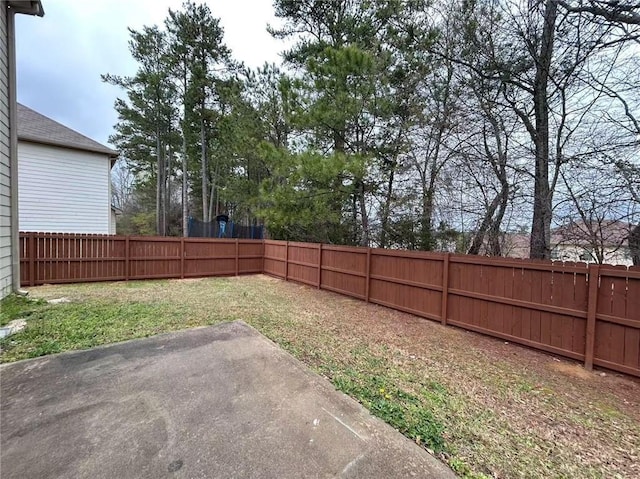 view of yard with a patio area