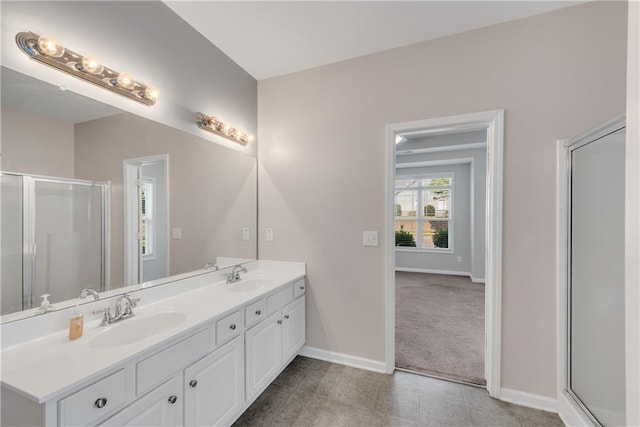 903 Duncan Ter, Canton, GA 30115 - bathroom with double vanity and a stall shower