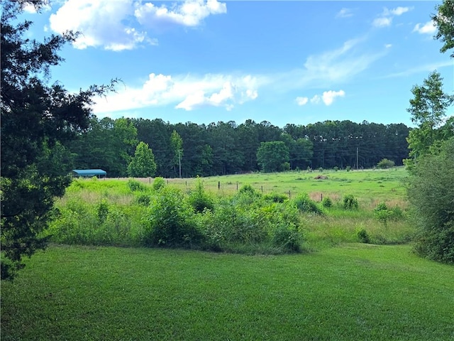 view of yard with a rural view