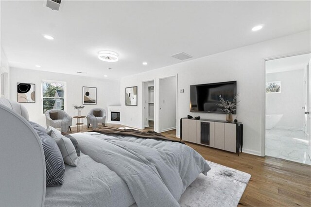 unfurnished living room with light wood-type flooring