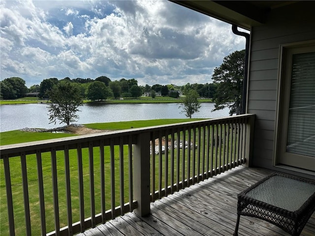 2657 Gray Mill Way, Loganville, GA 30052 - wooden deck with a water view and a yard