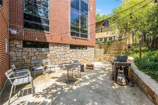 view of patio featuring grilling area