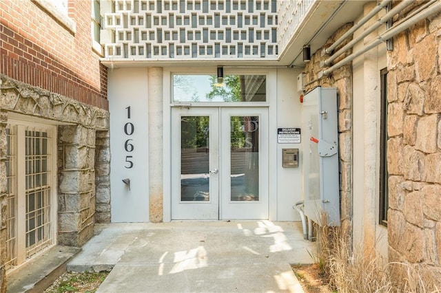 entrance to property with french doors