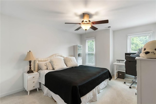 790 Thornberry Dr, Alpharetta, GA 30022 - bedroom featuring light carpet, baseboards, a ceiling fan, and a desk