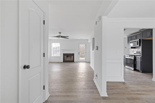 hallway featuring hardwood / wood-style flooring