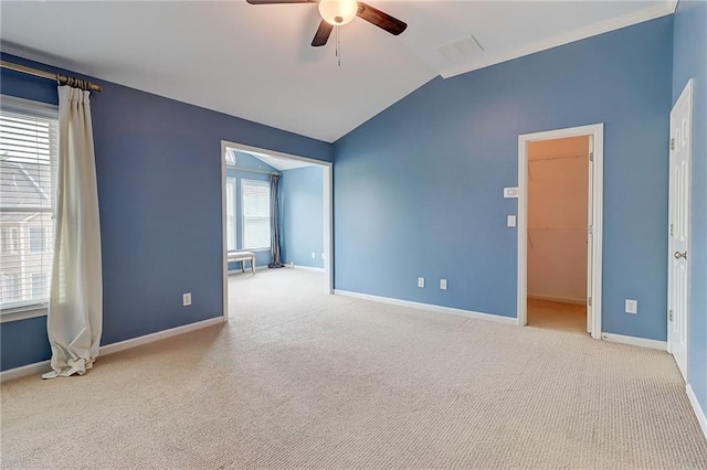 1160 Newpark View Pl Unit 8, Mableton, GA 30126 - unfurnished room with lofted ceiling, a ceiling fan, and carpet floors