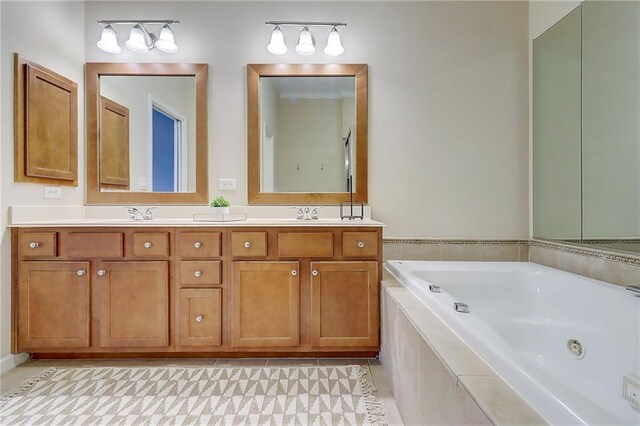 1160 Newpark View Pl Unit 8, Mableton, GA 30126 - bathroom featuring double vanity and a tub with jets