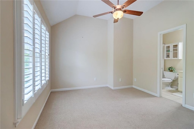 1160 Newpark View Pl Unit 8, Mableton, GA 30126 - unfurnished bedroom featuring carpet flooring, vaulted ceiling, and connected bathroom