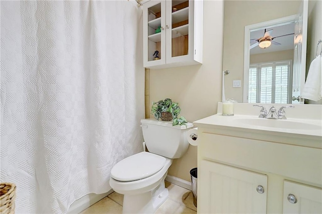 1160 Newpark View Pl Unit 8, Mableton, GA 30126 - full bath with vanity, tile patterned floors, a shower with curtain, and ceiling fan