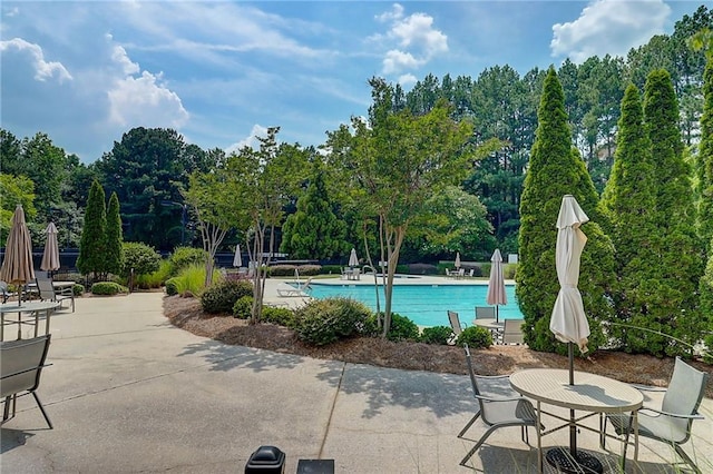 1160 Newpark View Pl Unit 8, Mableton, GA 30126 - community pool with a patio area and view of wooded area
