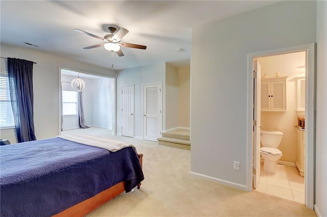 1160 Newpark View Pl Unit 8, Mableton, GA 30126 - carpeted bedroom with ensuite bath and a ceiling fan
