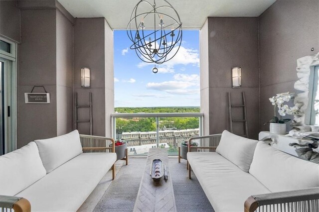 2881 Peachtree Rd NE Unit 1102, Atlanta, GA 30305 - balcony featuring an outdoor living space