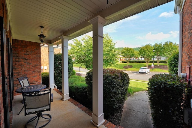 view of patio featuring covered porch