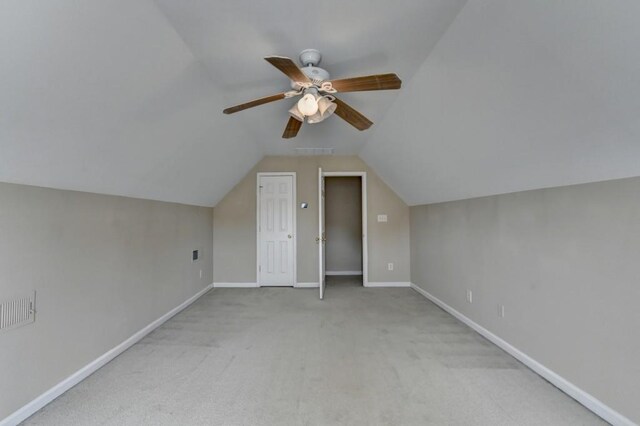 3865 Portico Run Dr, Buford, GA 30519 - additional living space featuring carpet floors, lofted ceiling, a ceiling fan, and baseboards