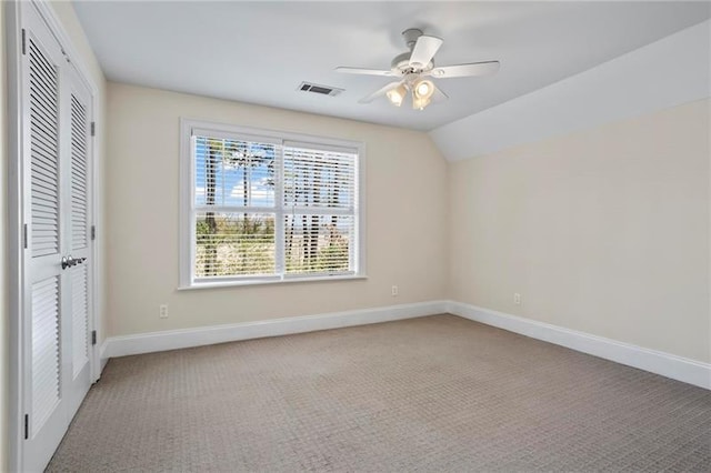 12 Rosalyn Rd, Georgetown, GA 39854 - unfurnished bedroom with carpet, baseboards, a closet, ceiling fan, and lofted ceiling