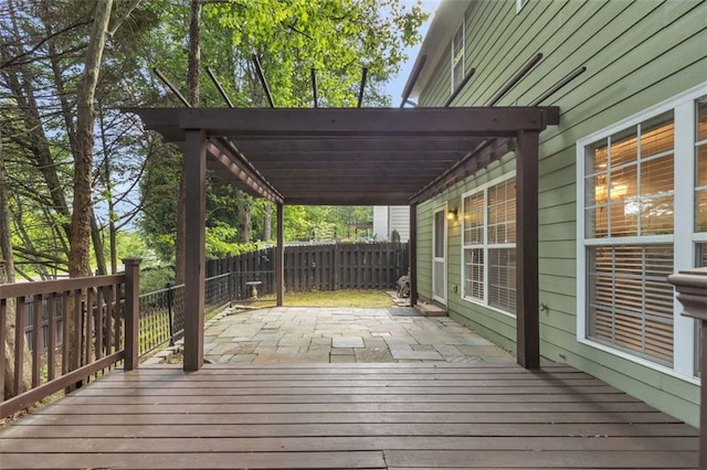 335 Pintail Ct, Suwanee, GA 30024 - wooden terrace with fence and a patio area