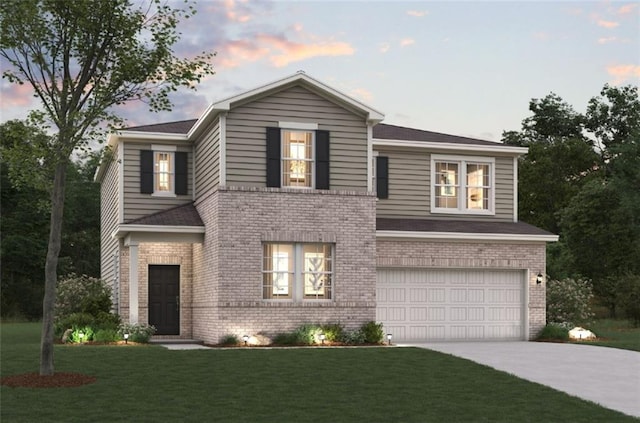 7127 Brushwood Bnd, Lithonia, GA 30058 - traditional-style house featuring a front lawn, driveway, a garage, and brick siding