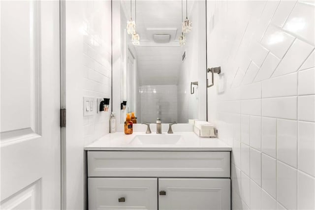 5219 Legendary Ln, Acworth, GA 30102 - bathroom featuring tile walls and vanity