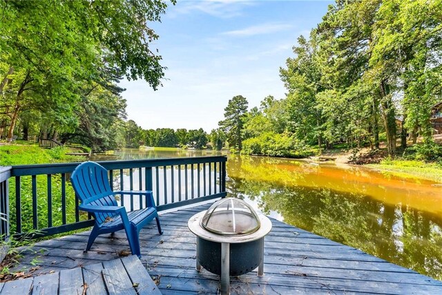 5219 Legendary Ln, Acworth, GA 30102 - dock with a fire pit and a deck with water view