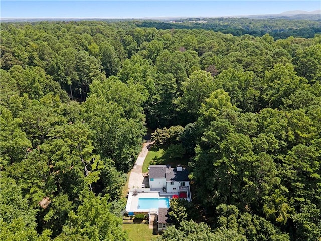 5219 Legendary Ln, Acworth, GA 30102 - aerial view of a heavily wooded area and a pool