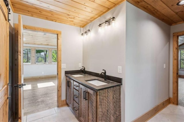 78 Pocola Ct, Ellijay, GA 30536 - full bath with baseboards, a sink, and wood ceiling