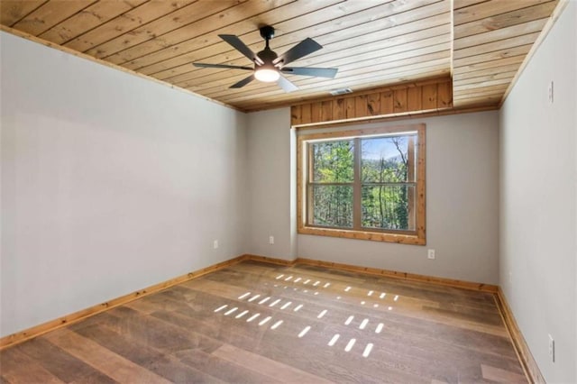 78 Pocola Ct, Ellijay, GA 30536 - spare room with wood ceiling, ceiling fan, baseboards, and wood finished floors