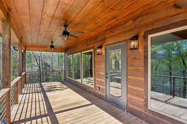 78 Pocola Ct, Ellijay, GA 30536 - unfurnished sunroom with ceiling fan