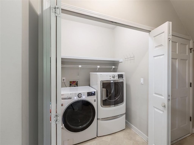 3580 Treeline Pass NE, Roswell, GA 30075 - laundry room featuring washing machine and clothes dryer and baseboards