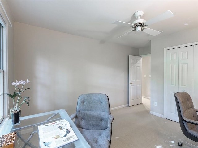 3580 Treeline Pass NE, Roswell, GA 30075 - office featuring carpet flooring and ceiling fan