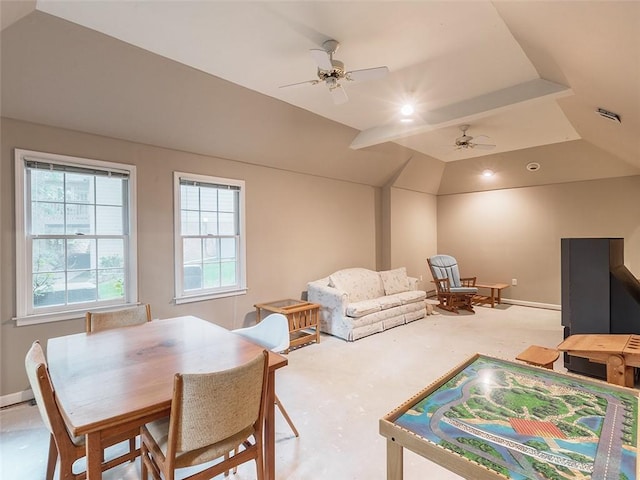 3580 Treeline Pass NE, Roswell, GA 30075 - game room featuring ceiling fan and vaulted ceiling