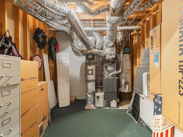 3580 Treeline Pass NE, Roswell, GA 30075 - utility room featuring gas water heater and heating unit