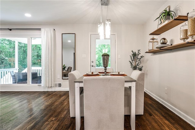 437 Valley Brook Dr NE, Atlanta, GA 30342 - dining room with dark wood finished floors, plenty of natural light, and recessed lighting