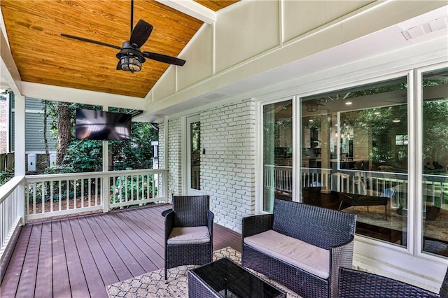 437 Valley Brook Dr NE, Atlanta, GA 30342 - deck featuring ceiling fan