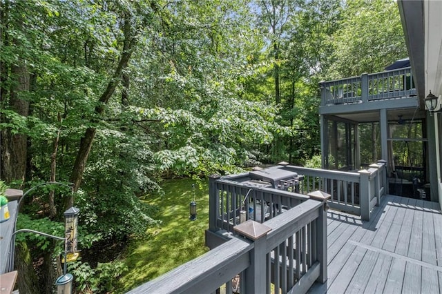 3648 Sope Creek Farm SE, Marietta, GA 30067 - deck featuring a sunroom and a yard
