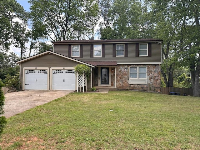 1055 Worthington Hills Dr, Roswell, GA 30076 - view of front of home featuring a garage, stone siding, and driveway