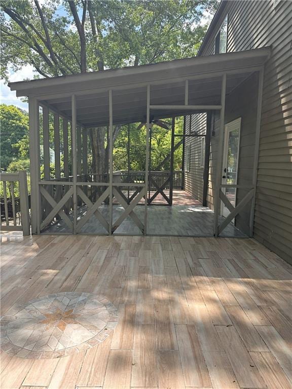 1055 Worthington Hills Dr, Roswell, GA 30076 - deck featuring view of wooded area