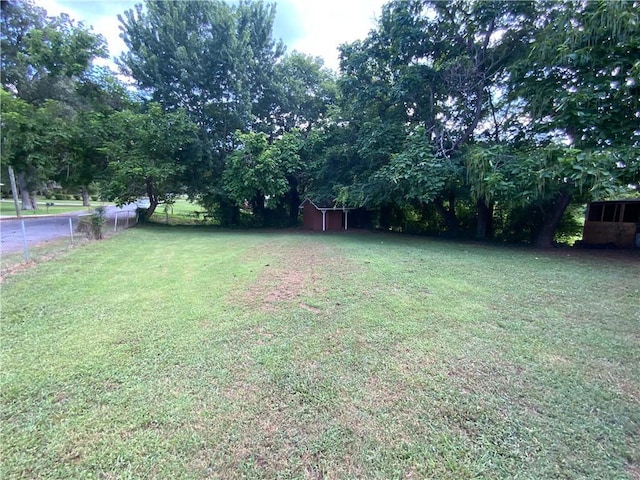 25 Forrest Ln, Cartersville, GA 30121 - view of yard featuring a shed and view of wooded area